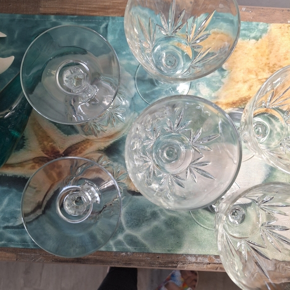 Crystal set of 4 wine water stems - Picture 2 of 16